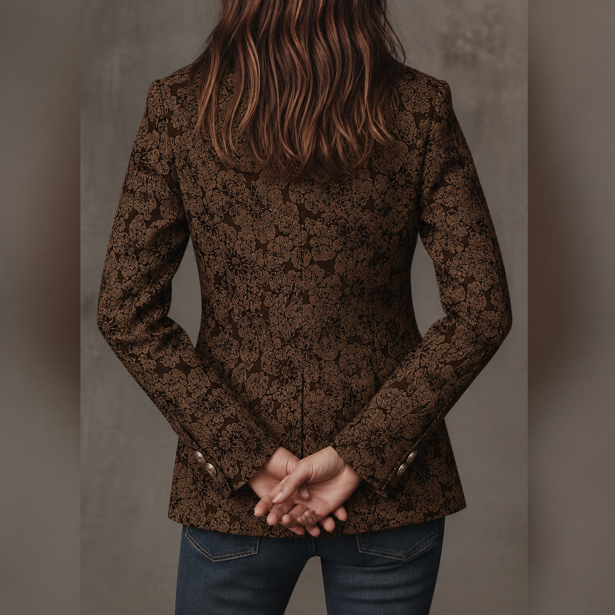 Loretta | Blazer entallado de cachemira con diseño jacquard