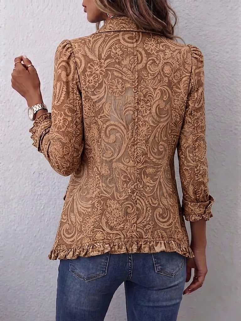 Celestina | Chaqueta floral de estilo vintage con volantes