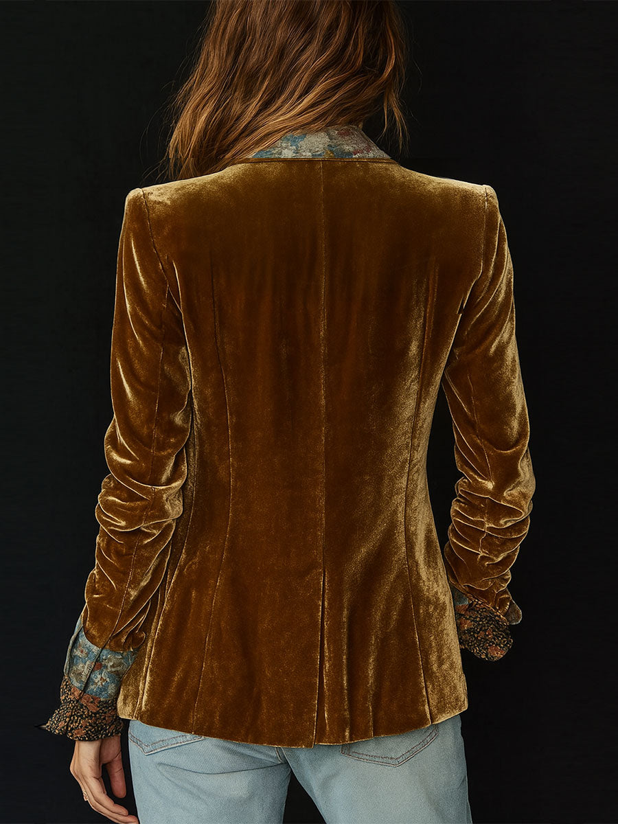 Anna | Blazer de retales con estampado floral vintage