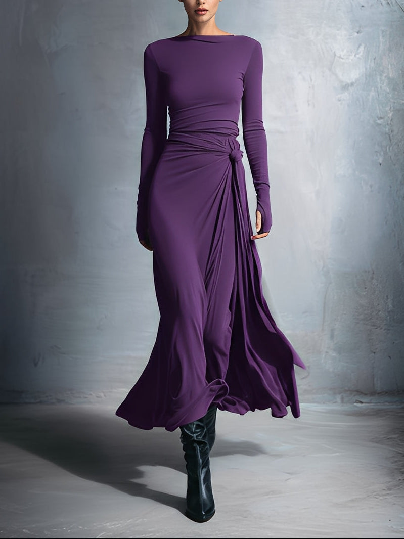 Nadège | Vestido largo con nudo lateral