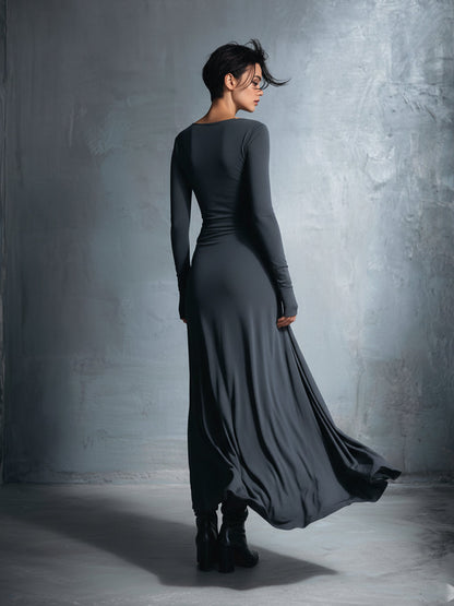 Nadège | Vestido largo con nudo lateral