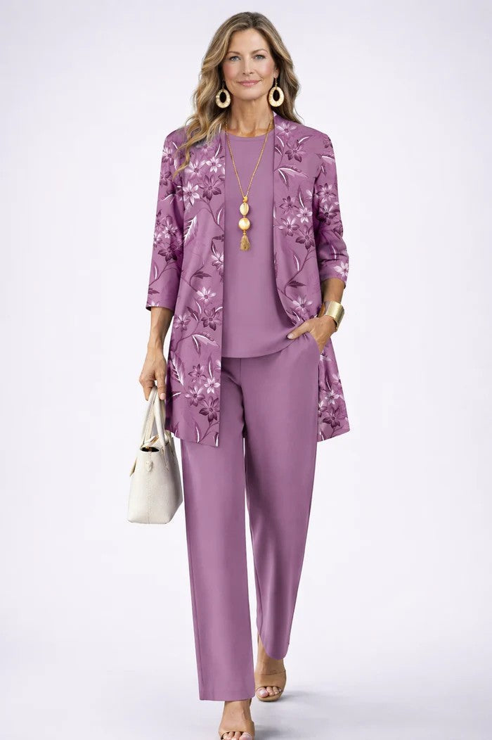 Jenilyn | Conjunto de Tres Piezas Elegancia Clásica — Violeta