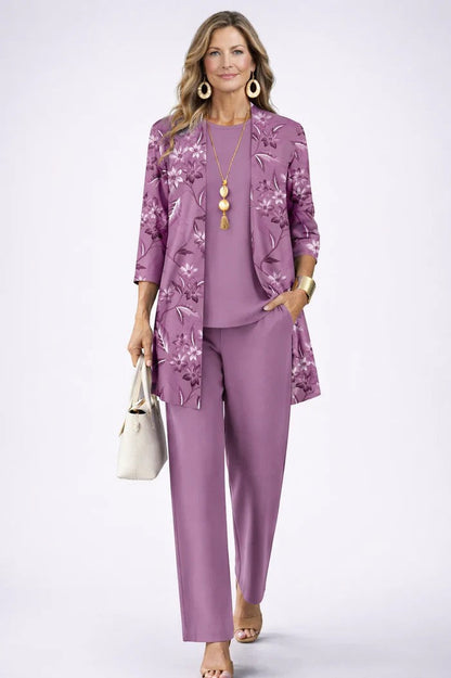 Jenilyn | Conjunto de Tres Piezas Elegancia Clásica — Violeta