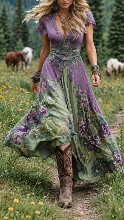 Vestido Violeta Floral