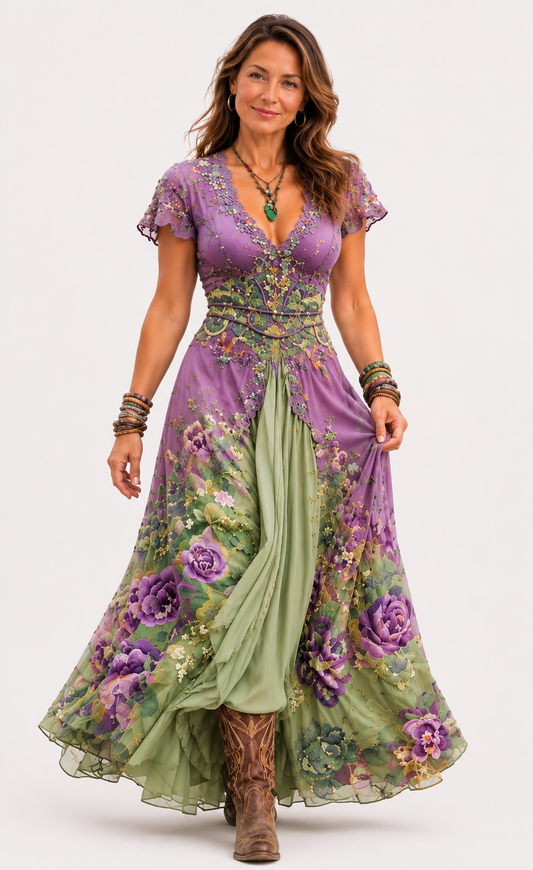 Vestido Violeta Floral