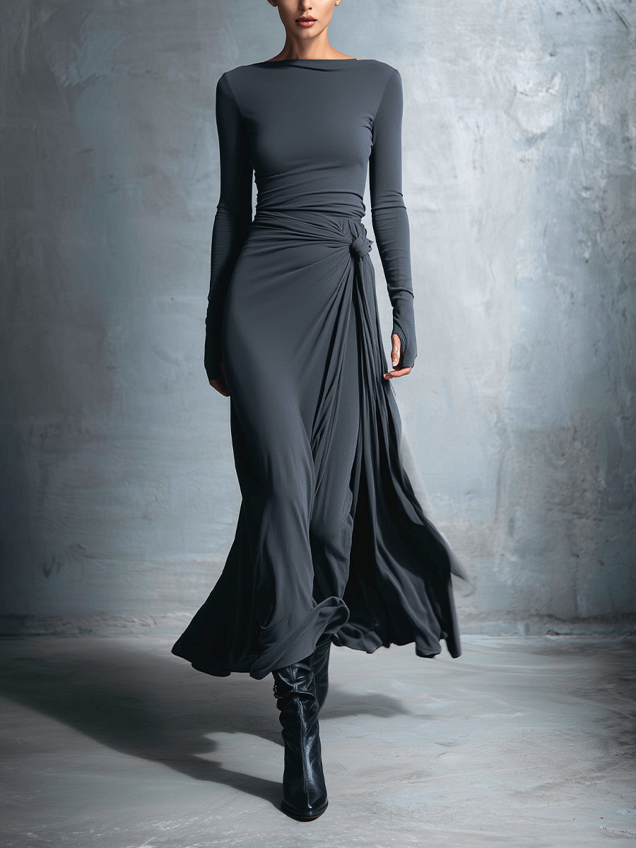 Nadège | Vestido largo con nudo lateral