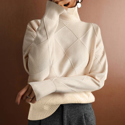 Eugénie | Jersey amplio de rombos para invierno