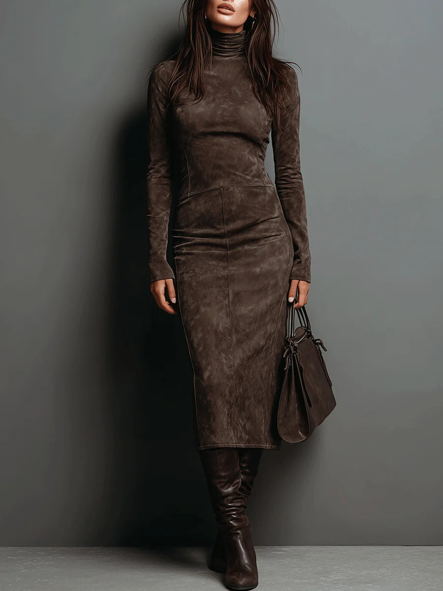 Lorène | Vestido midi marrón
