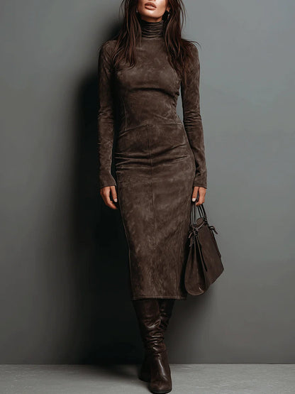 Lorène | Vestido midi marrón