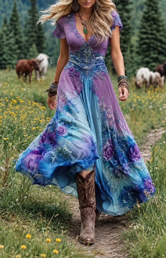 Vestido Violeta Floral