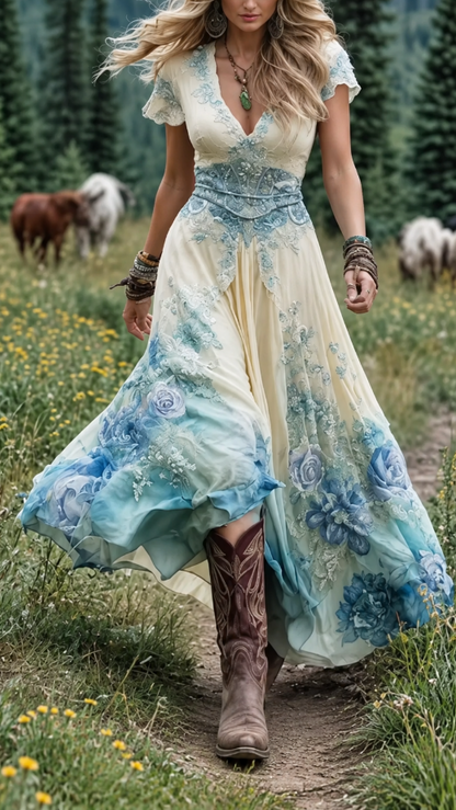 Vestido Violeta Floral
