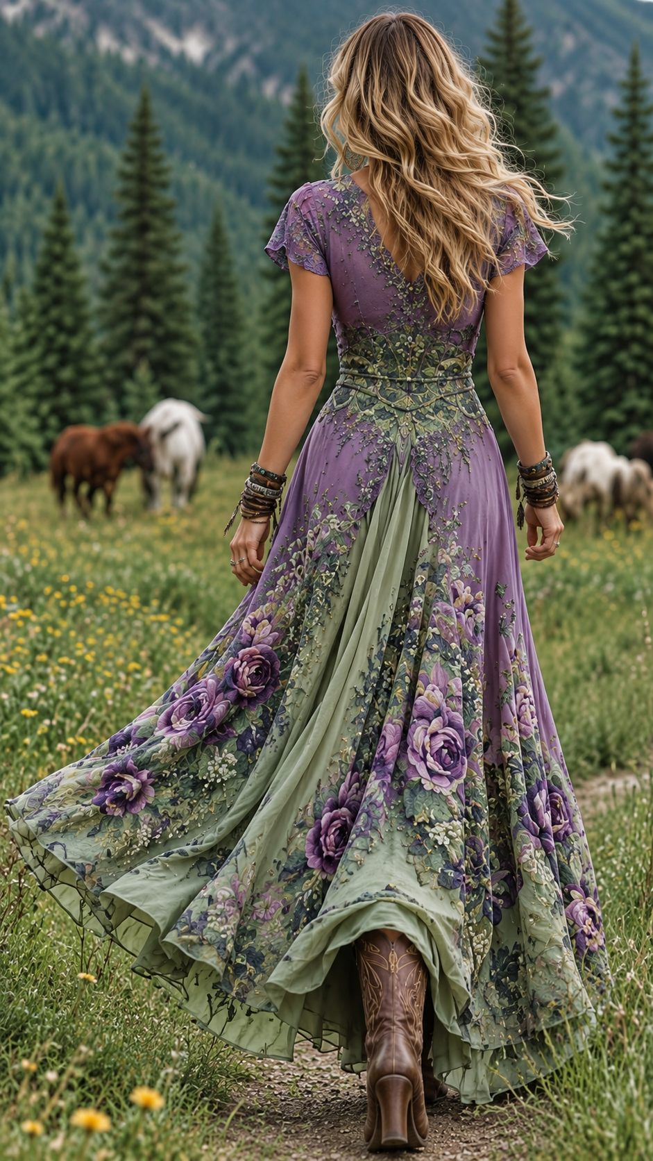 Vestido Violeta Floral