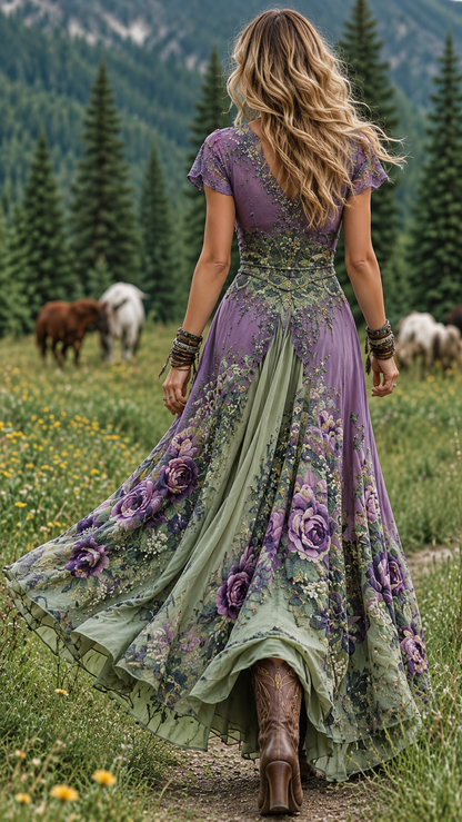 Vestido Violeta Floral