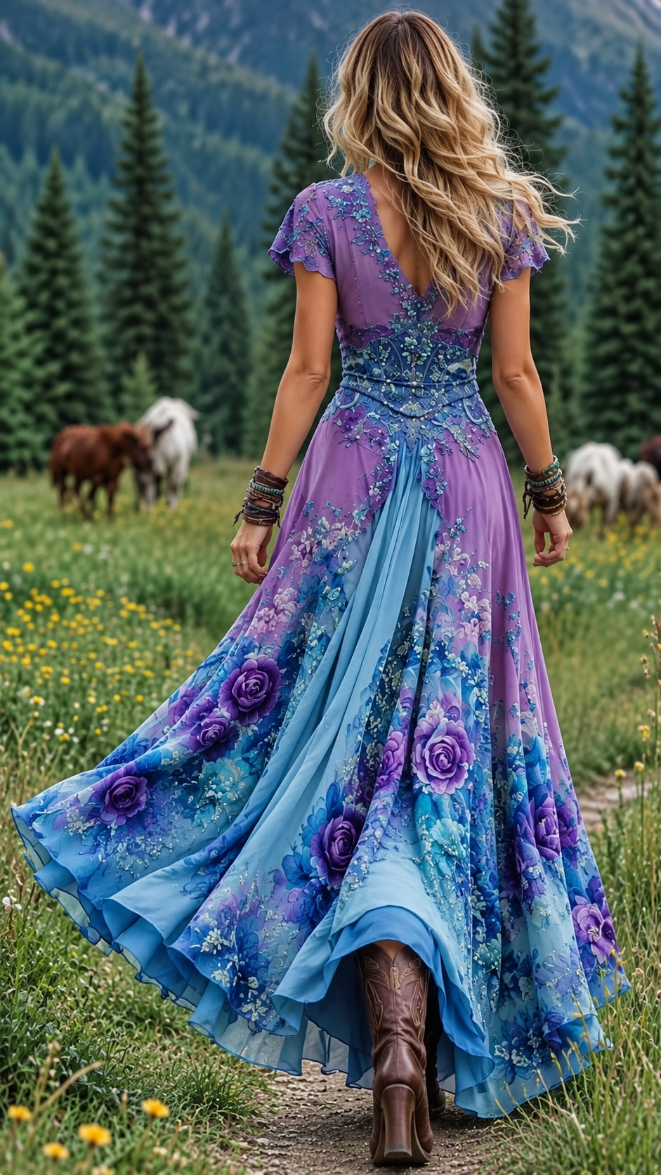 Vestido Violeta Floral