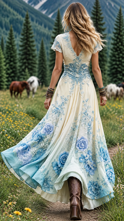 Vestido Violeta Floral