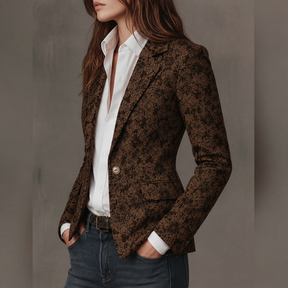 Loretta | Blazer entallado de cachemira con diseño jacquard