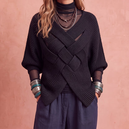 Rosalie | Jersey de canalé con tiras cruzadas
