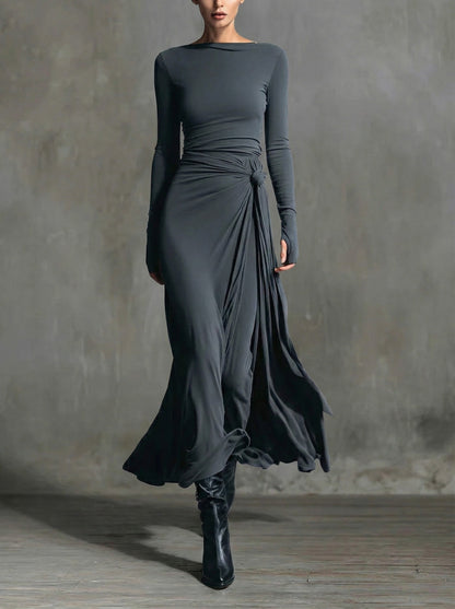 Nadège | Vestido largo con nudo lateral