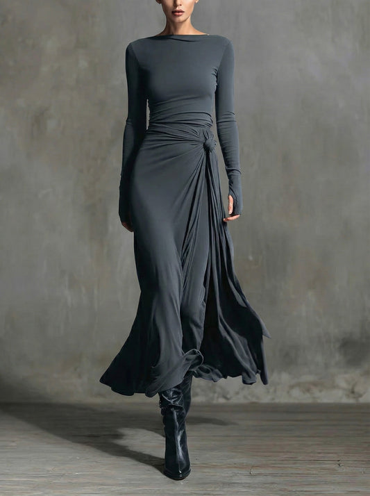 Nadège | Vestido largo con nudo lateral
