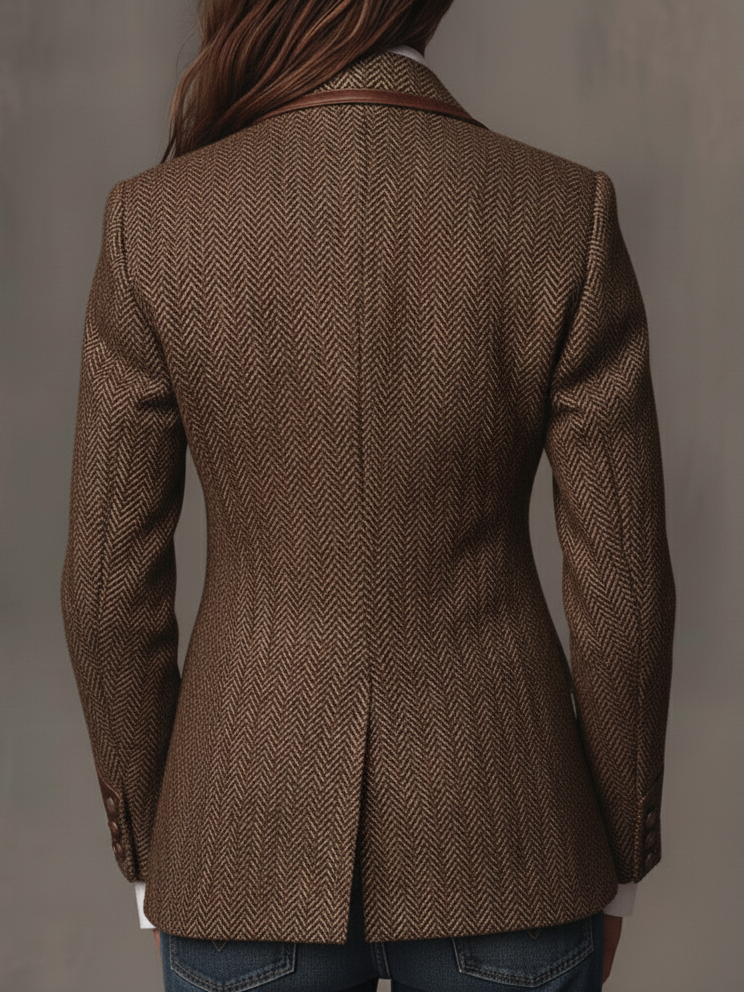 Francesca | Blazer de espiga con detalles estampados