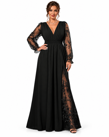 Vestido Celeste – Elegancia Romántica con Encaje