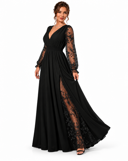 Vestido Celeste – Elegancia Romántica con Encaje