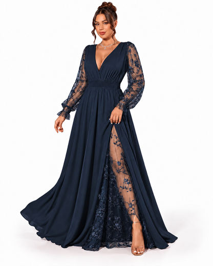 Vestido Celeste – Elegancia Romántica con Encaje