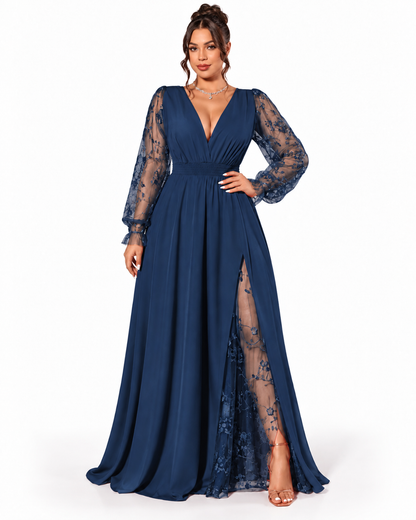 Vestido Celeste – Elegancia Romántica con Encaje