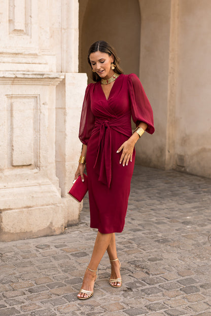 Vestido midi maxi lazada en cintura