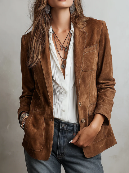 Aurora | Blazer marrón de estilo vintage