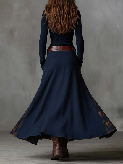 Élise | Vestido largo de antelina con cinturón