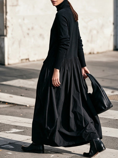 Odette | Vestido largo holgado con cuello alto
