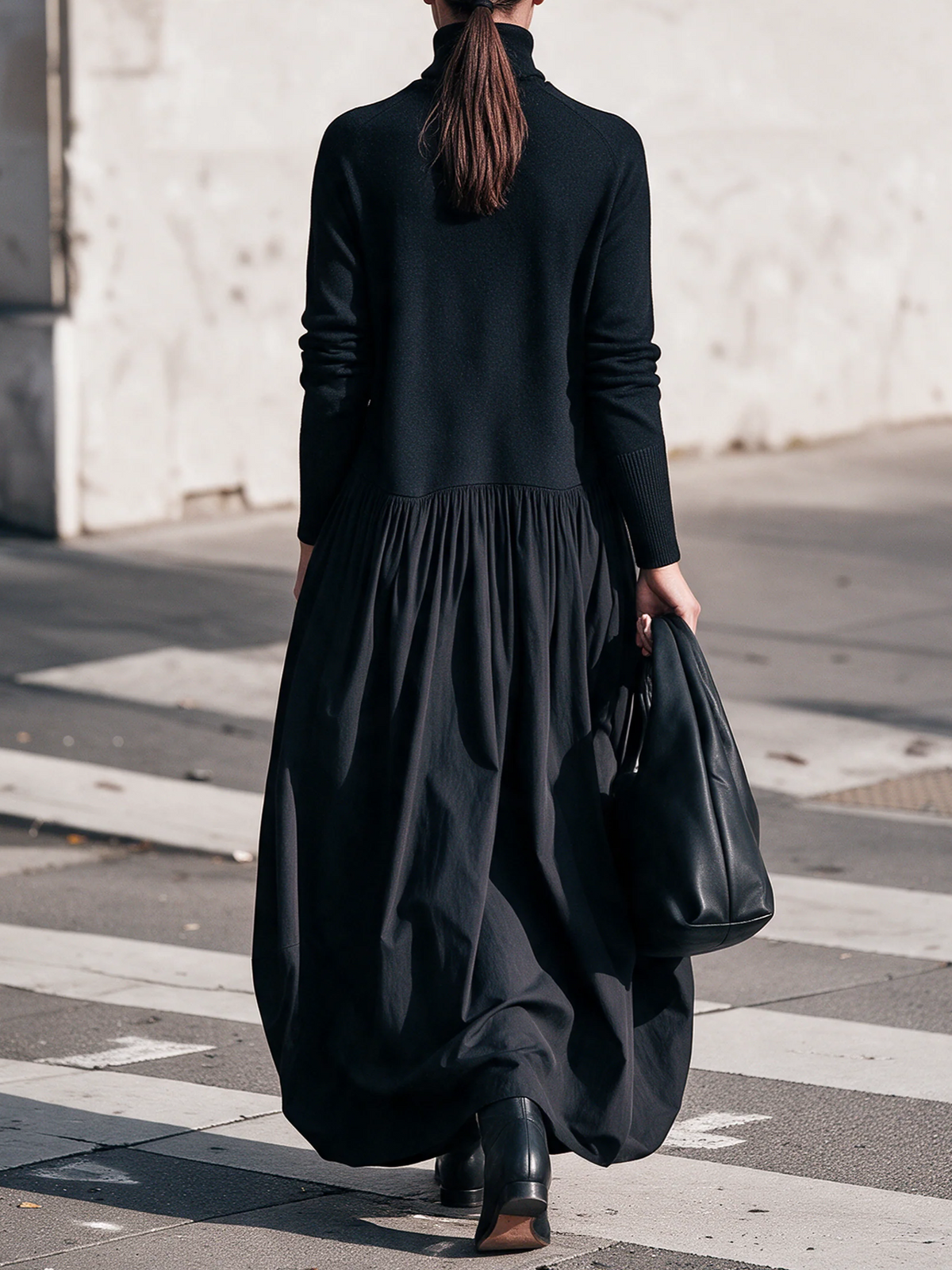 Odette | Vestido largo holgado con cuello alto