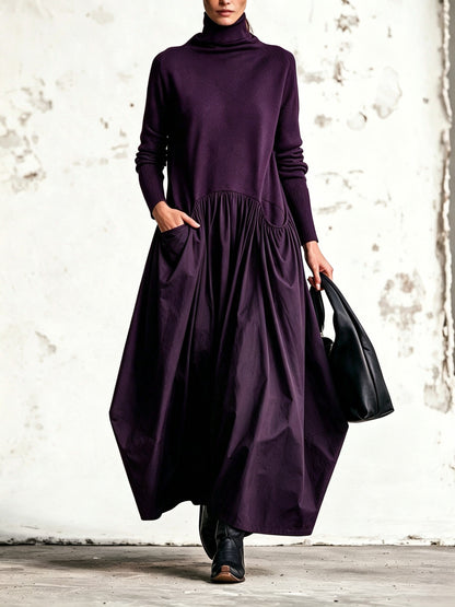Odette | Vestido largo holgado con cuello alto