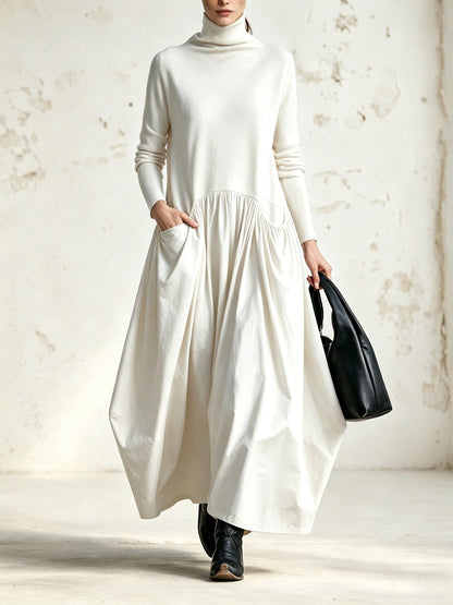Odette | Vestido largo holgado con cuello alto