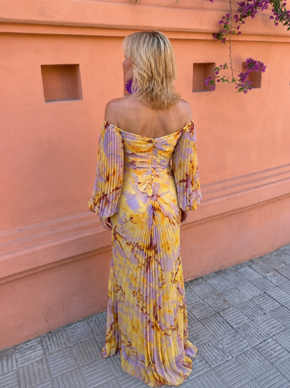 Margaux | Vestido largo floral con escote pronunciado