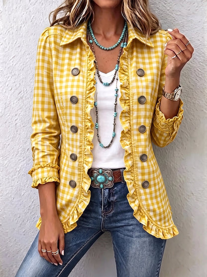 Candida | Chaqueta de cuadros con volantes