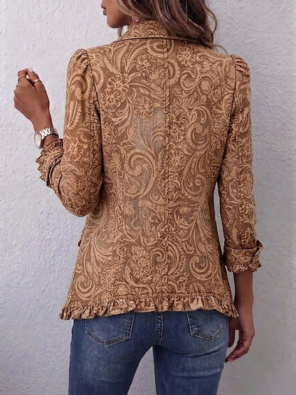Celestina | Chaqueta floral de estilo vintage con volantes