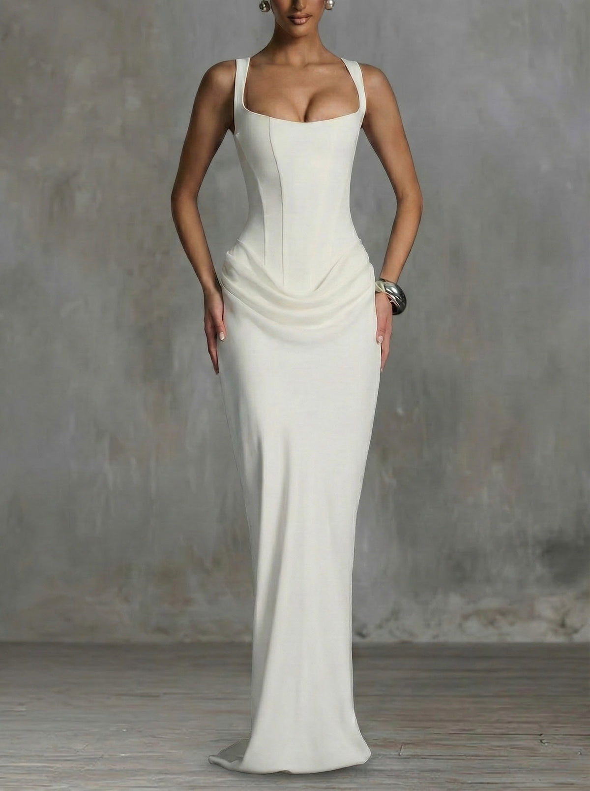 Eleonora | Vestido largo con escote cuadrado
