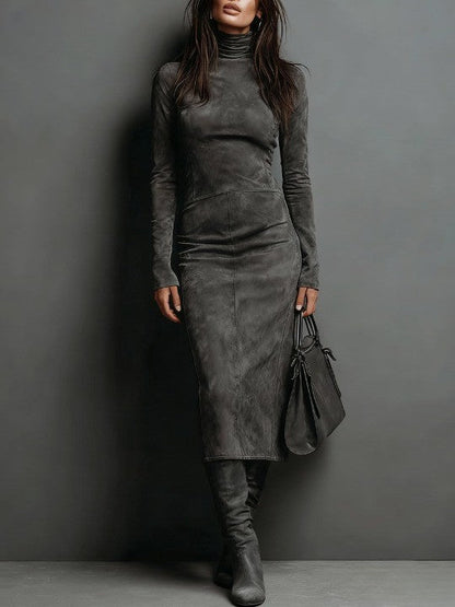 Lorenza | Vestido midi con cuello alto