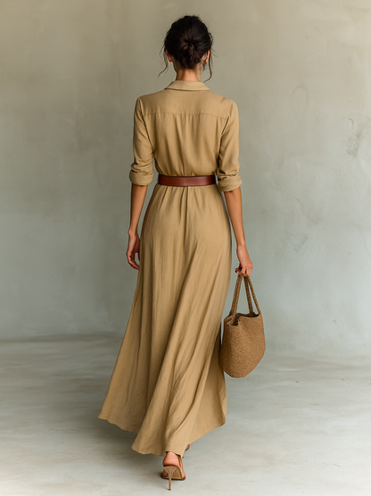 Valentino | Vestido largo con cuello de solapas
