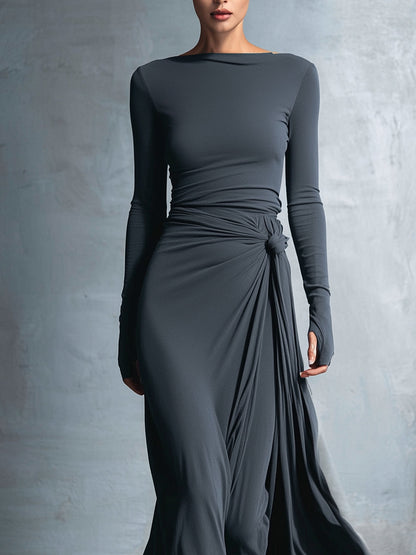 Nadège | Vestido largo con nudo lateral