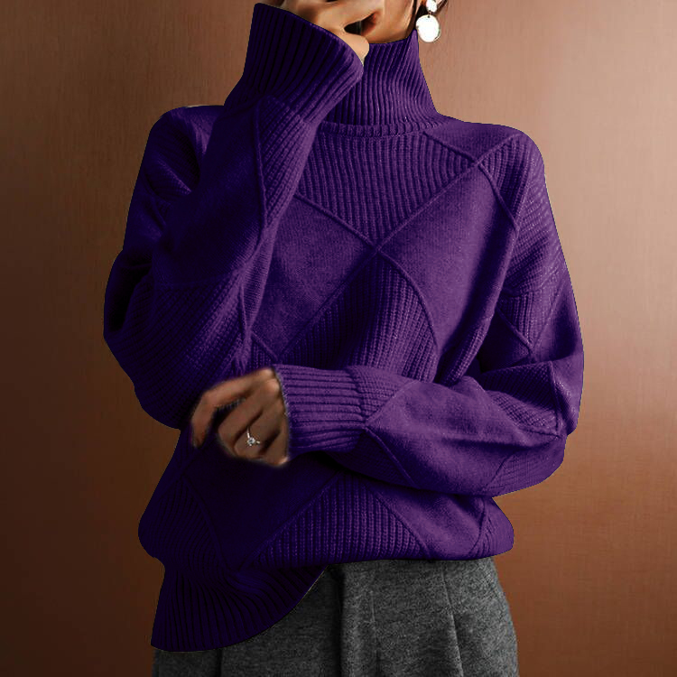 Eugénie | Jersey amplio de rombos para invierno