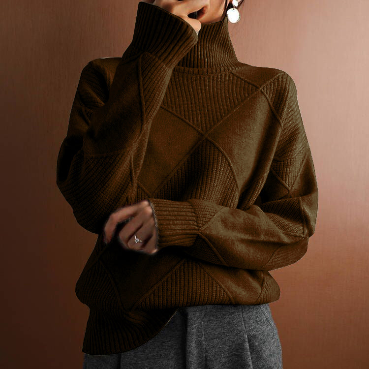 Eugénie | Jersey amplio de rombos para invierno
