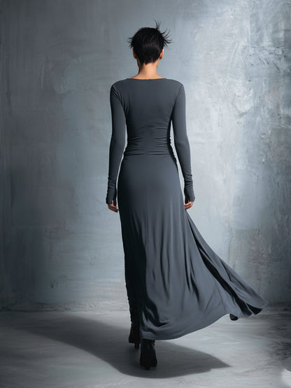 Nadège | Vestido largo con nudo lateral