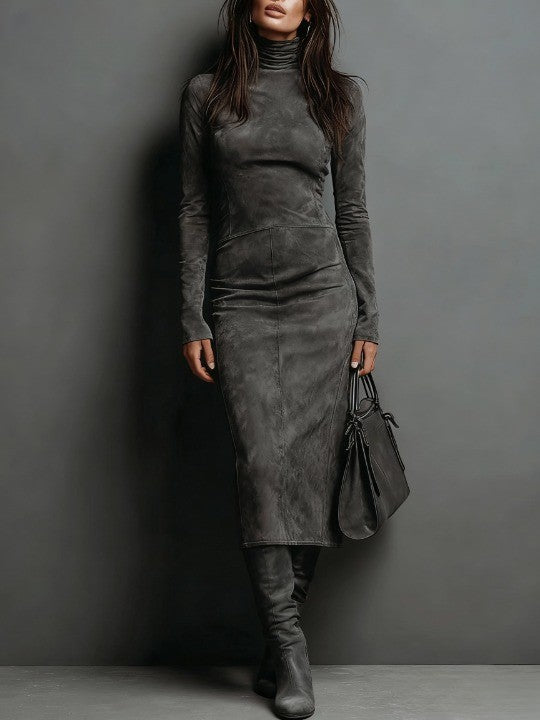 Lorène | Vestido midi marrón