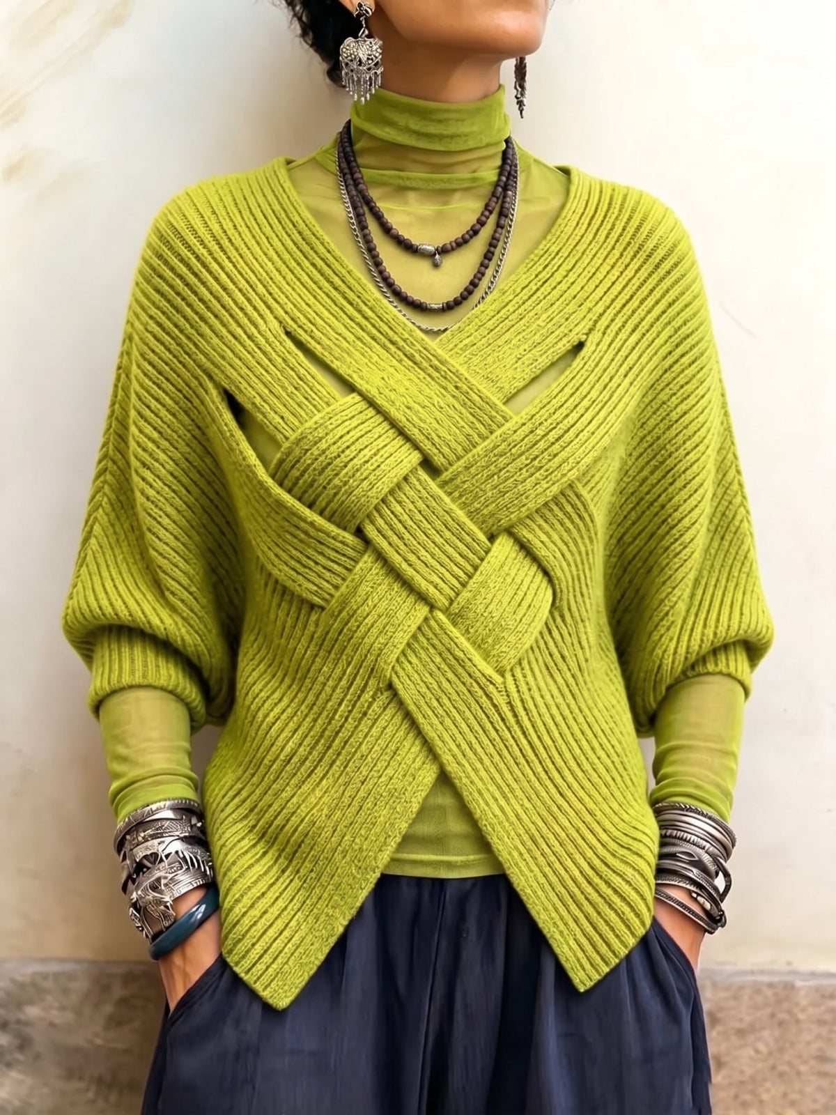 Rosalie | Jersey de canalé con tiras cruzadas