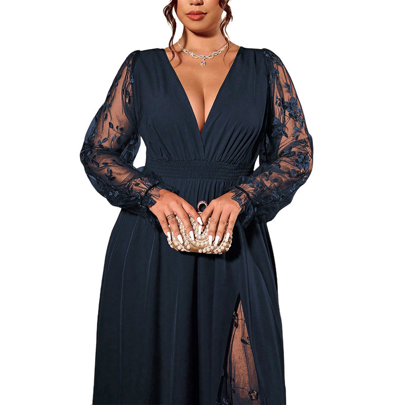 Vestido Celeste – Elegancia Romántica con Encaje